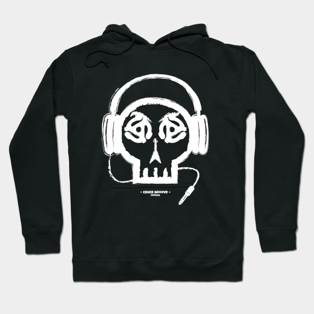 Give me Vinyl or Give me Death! White Hoodie by Chuck Groove